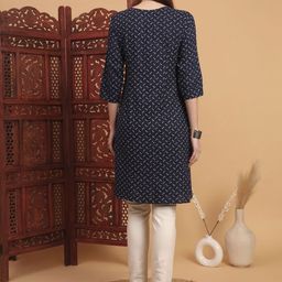 Anouk Rustic Abstract Printed Keyhole Neck Three-Quarter Sleeves Straight Kurta image 2