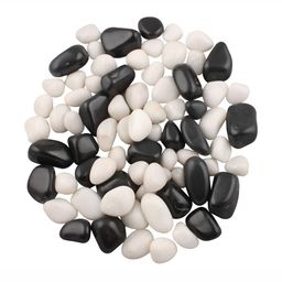 VANNEF Black & White Glossy Ornamental River Rocks Tumbled Stones-picture-19