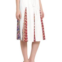 PATRORNA White Printed Midi Skirt-image-29