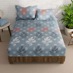 Bianca La-vogue Coastalblue Microfibre 152 TC Extra Smooth Double Size Bed Sheet with Pillow Cover-image-46