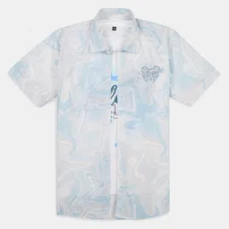 CAVIO Boys Comfort Aabstract Printed Spread Collar Cotton Casual Shirt With T-Shirt-image-56