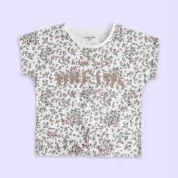 Pantaloons Junior White & Pink Cotton Floral Print T-Shirt-image-26