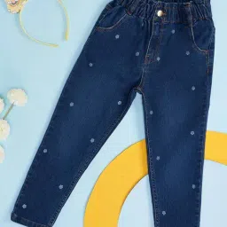 Pantaloons Junior Blue Cotton Printed Jeans-picture-6