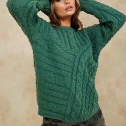 Styli Regular Length Cable Knit Regular Fit Sweater-image-76