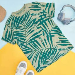 Pantaloons Junior Kids Olive Cotton Printed T-Shirt-image-95