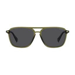 Polaroid Grey UV Protection Rectangular Sunglasses for Men-picture-4