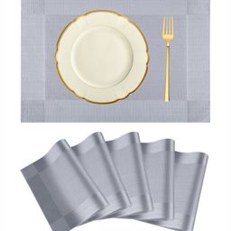 Aura Grey 6 Pieces Textured Long Lasting Table Placemats-7