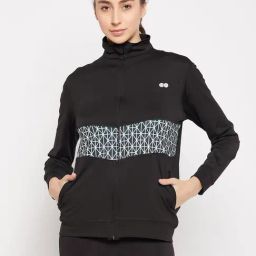 Clovia Black Self Design Jacket-image-6