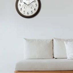 RHYTHM Brown Plastic Classic Round Wall Clock-image-1