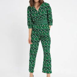 MADAME Green Printed Maxi Jumpsuit-image-32