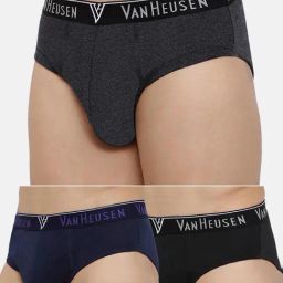 Van Heusen Regular Fit Anti Bacterial Colour Fresh Solid Briefs - Pack of 3-picture-11