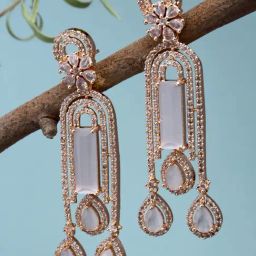 Karatcart Pink Drop Earrings for Women-3