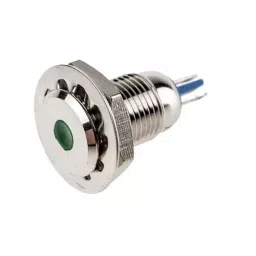 RS PRO Green Panel Mount Indicator 24 V, Mounting Hole Size 12 mm, Termination Type Lead Wires, IP Rating IP67, Model No 8200582-42