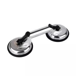 A&S TOOLSHOP Double Claw Suction Cup Lever Tool Aluminum Alloy 32 cm Diameter Silver & Black, AS-12-14