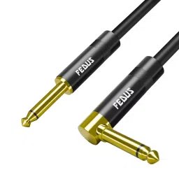 FEDUS Mono to Mono L-Shape Guitar Jack Cable Grey 3 m for Mixer, Microphone, Amplifier, Stereo Speaker-picture-0