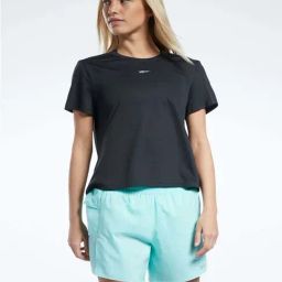 Reebok Black Self Pattern Sports T-Shirt-image-35