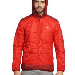 Wildcraft Red Regular Fit Colour Block Hooded Jacket-2