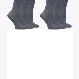 MUKHAKSH Pack of 3 Girls Dark Grey Lycra Calf-Length Socks-18