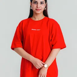 RHINO CULT Women Drop-Shoulder Sleeves Applique T-shirt-picture-10