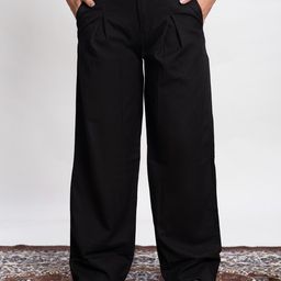 SVKETAIL Women Relaxed Straight Leg High-Rise Pleated Trousers-image-43