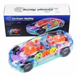 AKN TOYS 360 Degrees Rotating Transparent Concept Racing Car With Music & 3D Flashing Lights - Multicolor-6