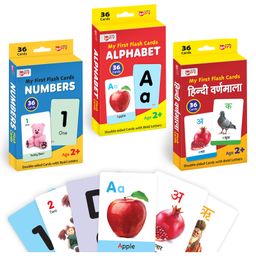 Little Berry My First Flashcards Alphabets Numbers and Hindi Varnmala Pack of 3 - 108 Cards-26