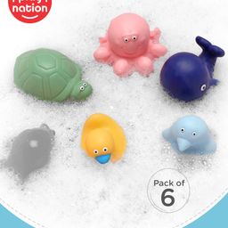 Play Nation Bath In Style Squeeze Toy Set Ocean Animals Pack Of 6- Multicolor-39