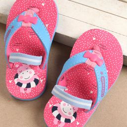 Cute Walk by Babyhug Flip Flops with Back Strap Cow Print - Pink-image-89