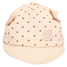 Kidofash Cotton Abstract Designed Cap - Cream-12