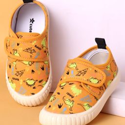 Cute Walk by Babyhug Velcro Closure Dino Printed Casual Shoes - Yellow-image-75