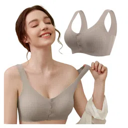 Bembika Maternity Bra Baby Feeding Bra, Stylish Nursing Bra for Mother Maternity Bras for Women Feeding Post Pregnancy Feeding Bra-(L Size Grey)-picture-11