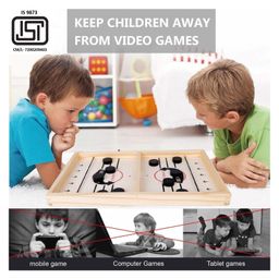 Enorme Wooden Fastest Finger First String Hockey Table Indoor Board Game - Brown image 5