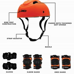 JJ JONEX Super Tenacity Adjustable Skates Combo With Large Size Helmet - Orange image 2
