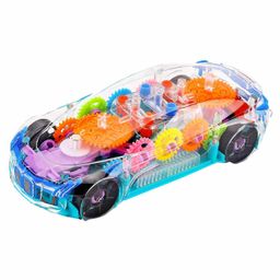 AKN TOYS 360 Degrees Rotating Transparent Concept Racing Car With Music & 3D Flashing Lights - Multicolor image 2