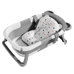 fab n funky Foldable Baby Bath Tub with Temparature Reading - Gray image 2