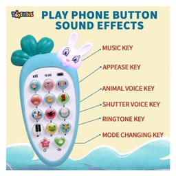 Toyshine Cell Phone with 14 Buttons and Functions - Blue image 2