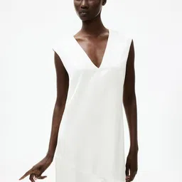 H&M V-Neck Satin Dress-image-46