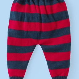 Babyhug Knit Full Sleeves Front Open   Striped Sweater Set with Cap & Booties- Multicolor image 4