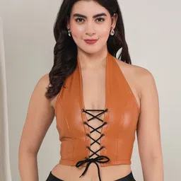 BAESD Women Halter Neck Crop Fitted Top-image-97