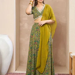 Noh.Voh - SASSAFRAS Kids Girls Printed Cotton Lehenga With Blouse And Dupatta-image-73