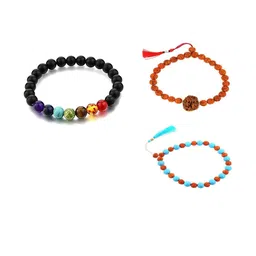 Divine souvenirs Unisex Set Of 3 Artificial Beaded Elasticated Bracelets-31