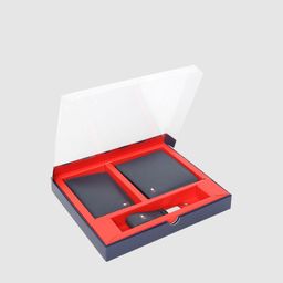 Tommy Hilfiger Men Navy Blue Solid Leather Accessory Gift Set-59