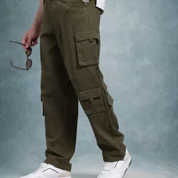 The Roadster Life Co. Men Pure Cotton Relaxed FitCargos-image-6