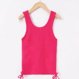 Edheads Kids Pink Cotton Regular Fit Ruching T-Shirt-image-5