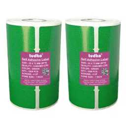 Tudko 25x75 mm 80 GSM 4 UP Self Adhesive Paper Label Green (Pack of 2 Pcs)-image-91