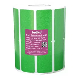Tudko 40x20 mm 80 GSM 2 UP Self Adhesive Paper Label Green-image-19