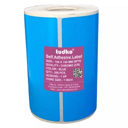 Tudko 100x150 mm 80 GSM 1 UP Self Adhesive Paper Label Blue-image-22