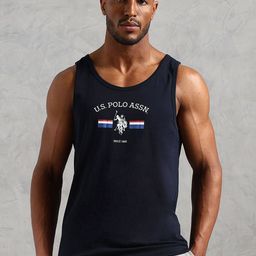 U.S. Polo Assn. Printed Pure Cotton Gym Vest OEV02-N01-PL-16