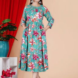 GUDWEARS Women Floral Printed A-Line Midi Dress-image-42