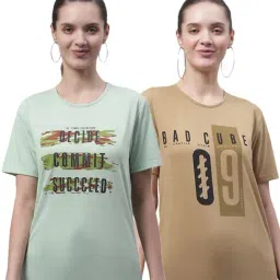 Vimal Jonney Beige & Green Cotton Printed T-Shirt - Pack Of 2-picture-17
